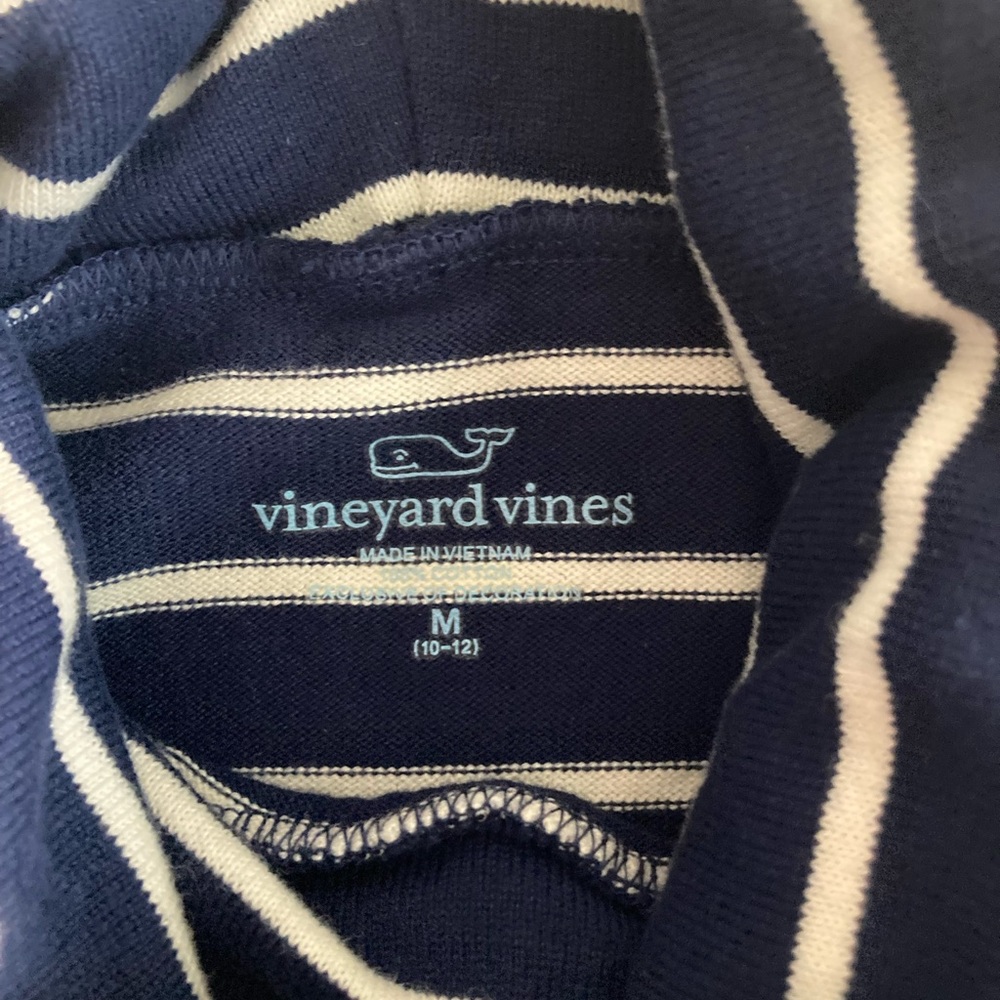 Vineyard Vines Girls' Break Stripe Cowl Neck Dress - Size M - Picture 3 of 6